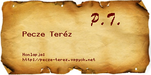 Pecze Teréz névjegykártya